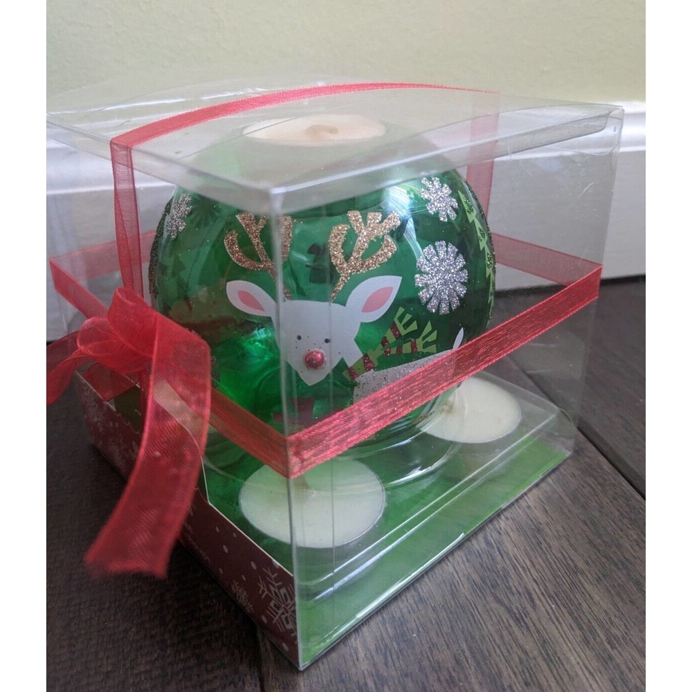 Pier 1 Imports Tealight Gift Set Christmas Holiday Reindeer Votive